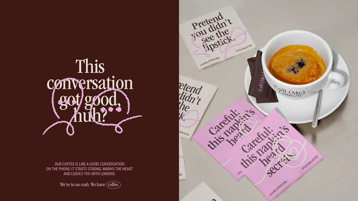 Call Me Latter packaging y piezas impresas