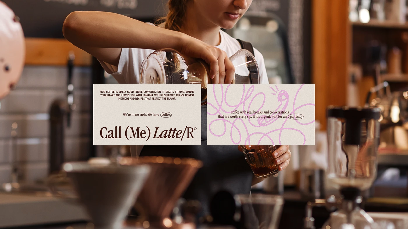 Call Me Latter identidad en cafetería