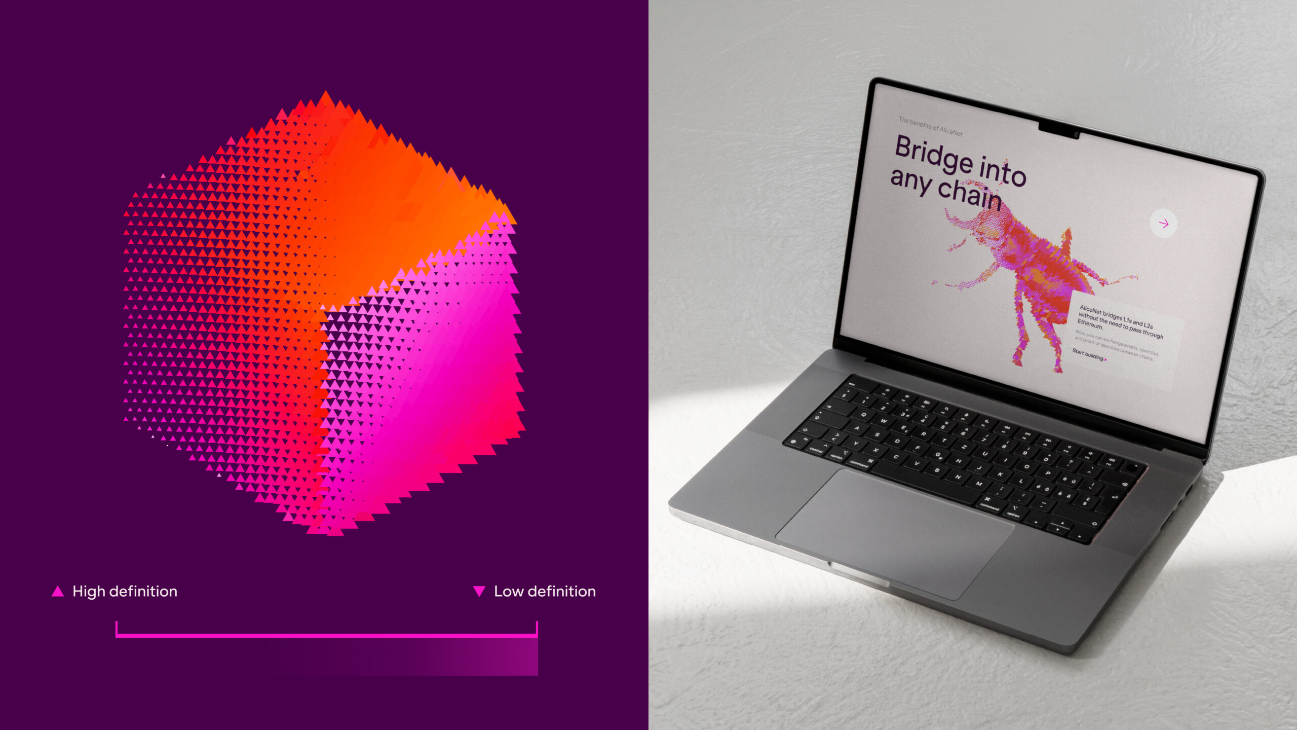 AliceNet interface and 3D visual