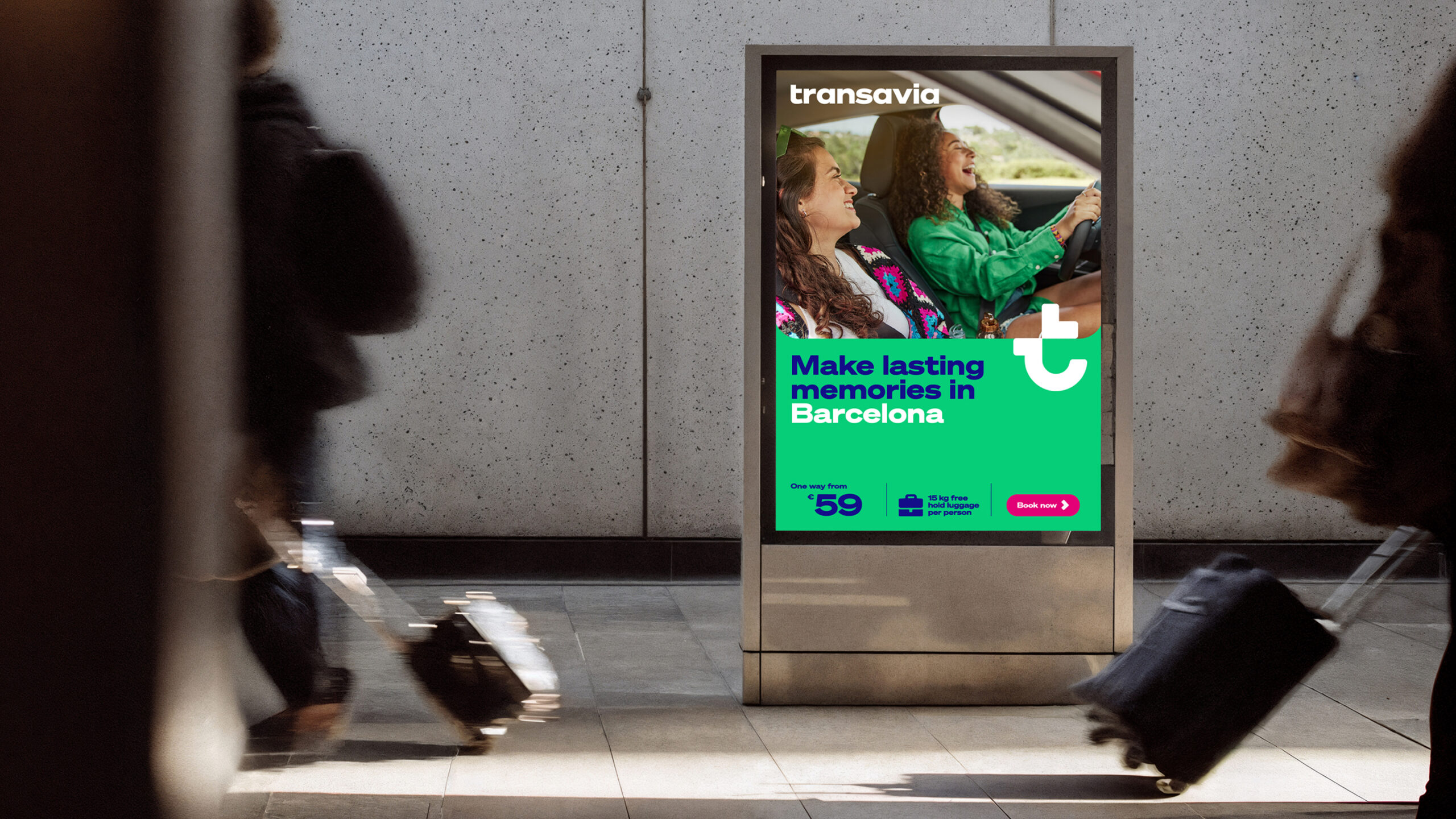 Transavia Barcelona campaign in an urban poster format